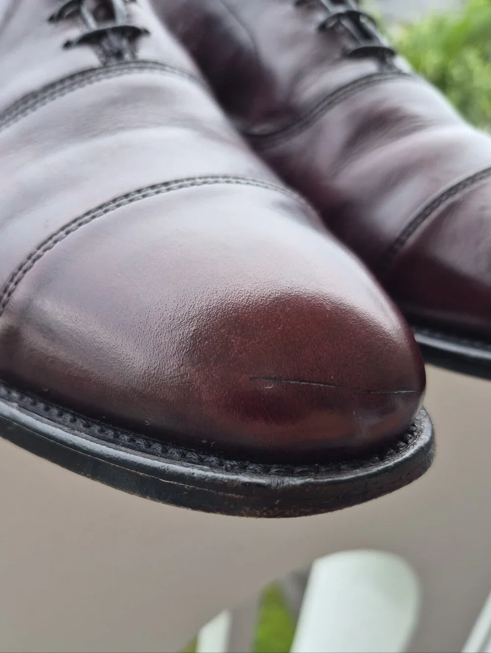 Allen Edmonds Park Avenue Cap-Toe Oxford Shoes Size 11.5 D. Burgundy.